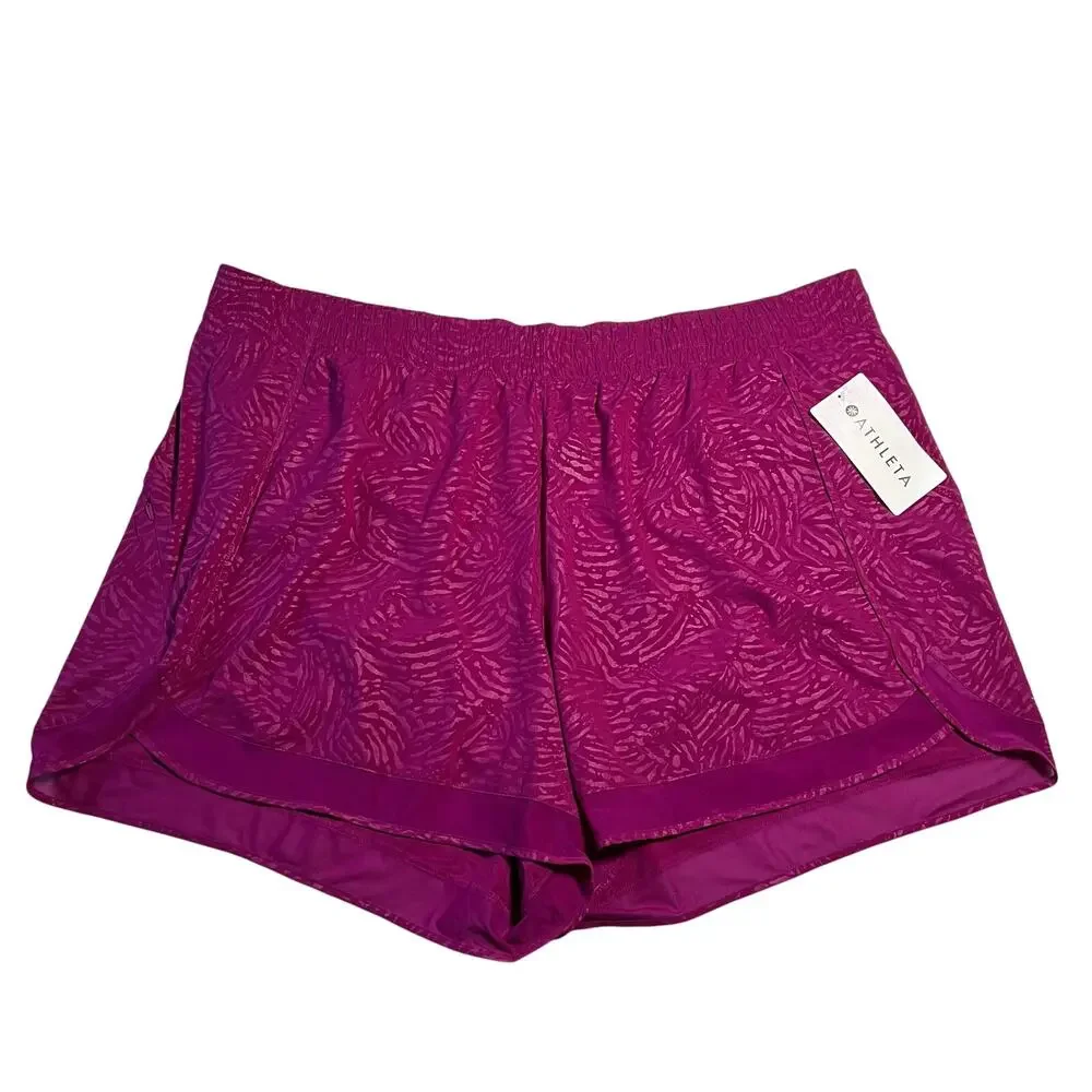 Athleta Printed Mesh Racer Run Shorts Size 3X NEW Gym Workout Exercise Active - Picture 3 of 14
